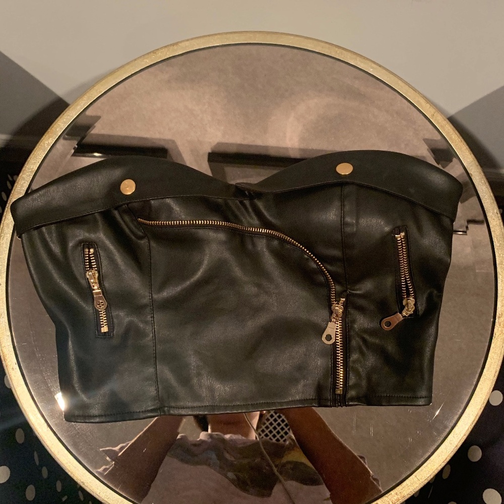 superdown Lexy Moto Faux Leather Corset
